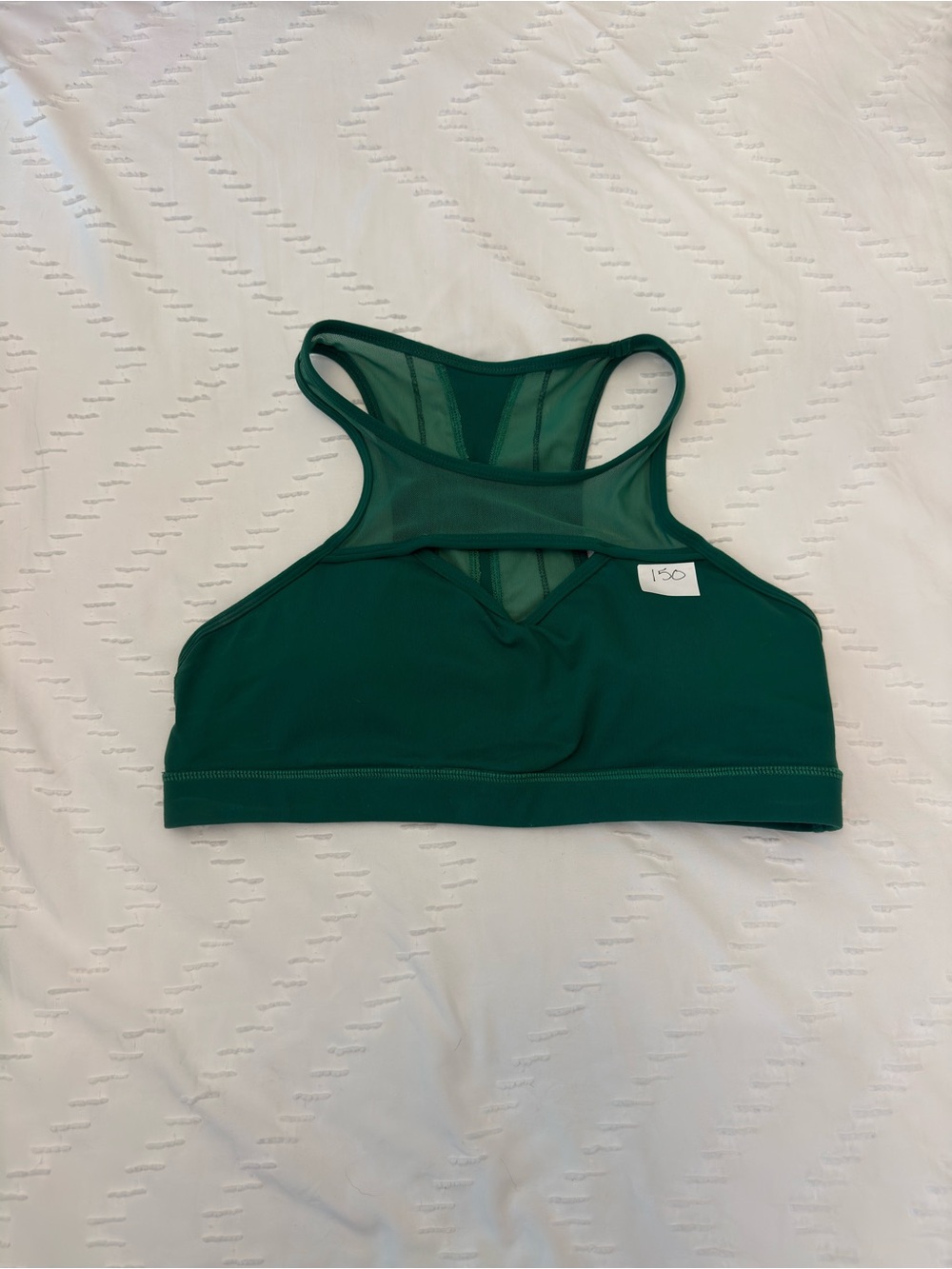 BuffBunny Dark Green High-Neck Mesh Sports Bra